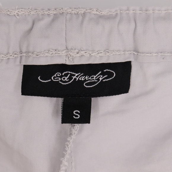Ed Hardy Women's Cargo Pants Size S Light Grey Lightweight Baggy Drawstring - Picture 4 of 9